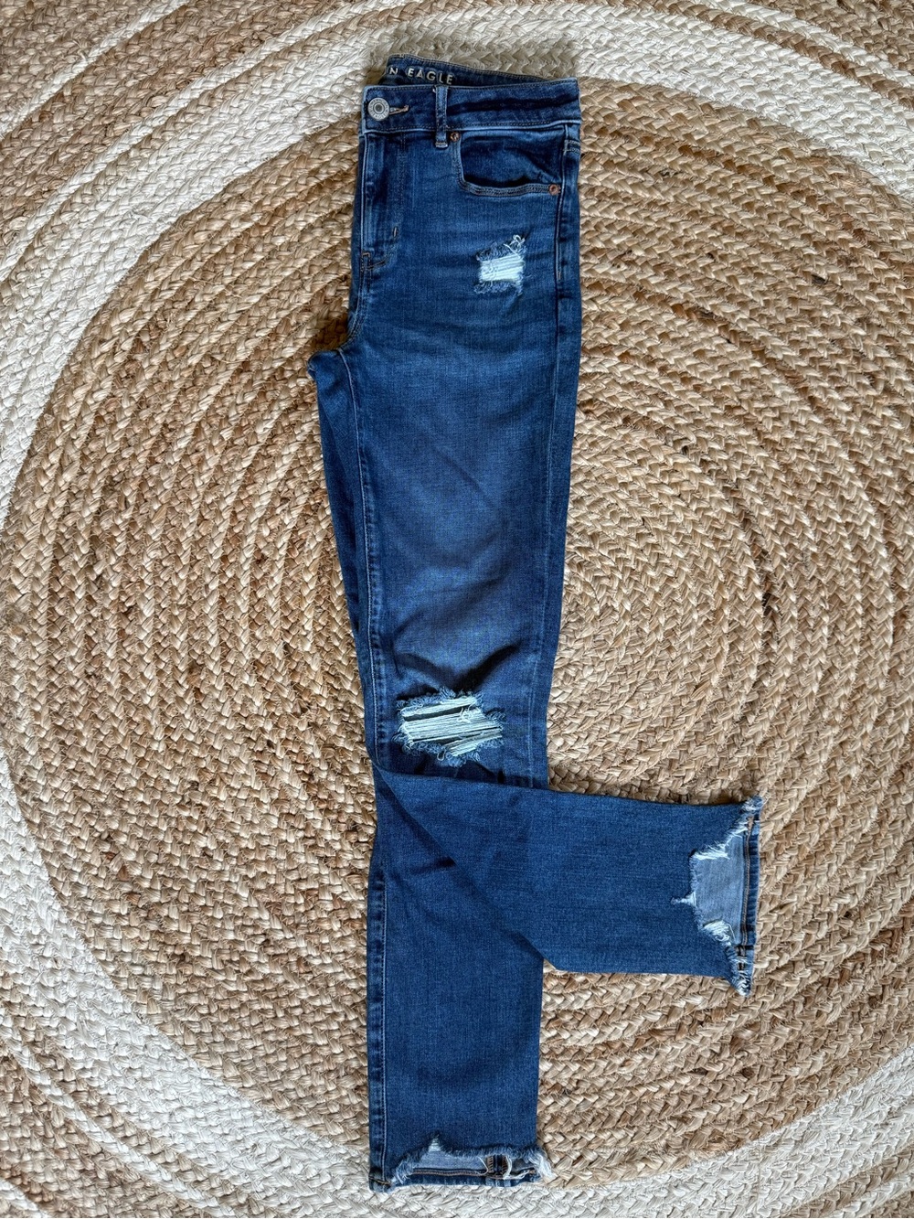 Hi-Rise Skinny Jegging Distressed Stretch Jeans American Eagle